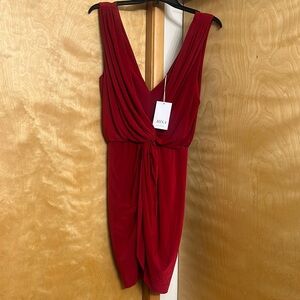 NWT Misa Los Angeles Red Leza Knot Front Dress XS